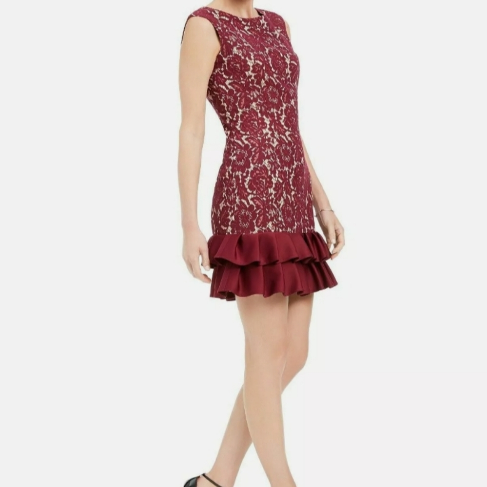 Donna Ricco Dress Size 14 ruffled hem